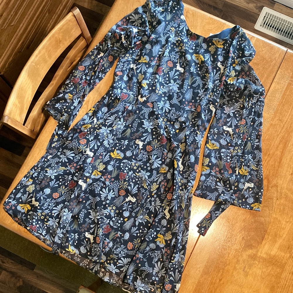 Lauren Conrad Navy Unicorn Print Dress